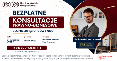 Bezpłatne konsultacje prawno-biznesowe dla przedsiębiorców i NGO z Raciborza